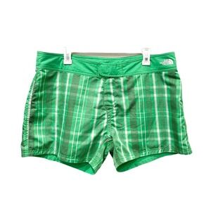 The North Face Green Plaid Reversible Board Shorts Size 16 Gorpcore Swim Modest